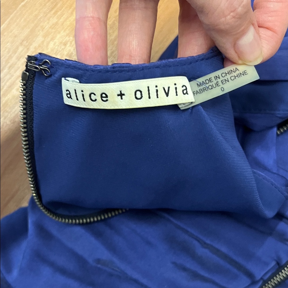 Alice + Olivia Royal Blue Ruched Mini Dress - Picture 3 of 5